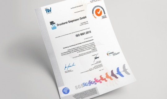 Pharmadruck zertifiziert nach ISO 9001: Geprüfte Qualität seit 70 Jahren